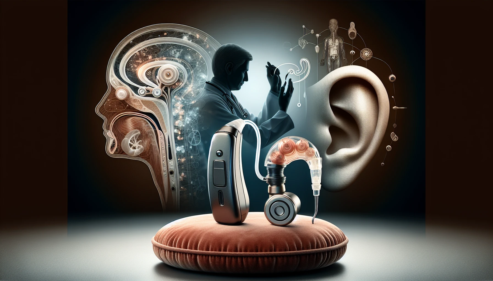 Illustration of treatment options for asymmetrical hearing loss