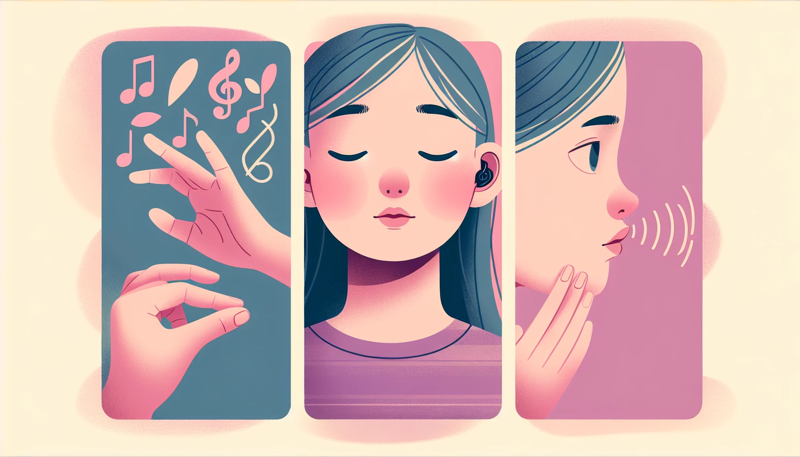Illustration of sign language and communication skills